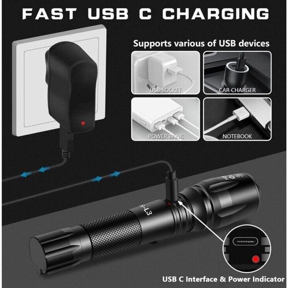 🔥PHIXTON Flashlights Rechargeable LED Powerful 5000 Lumen BNWT🔥 - Picture 4 of 7